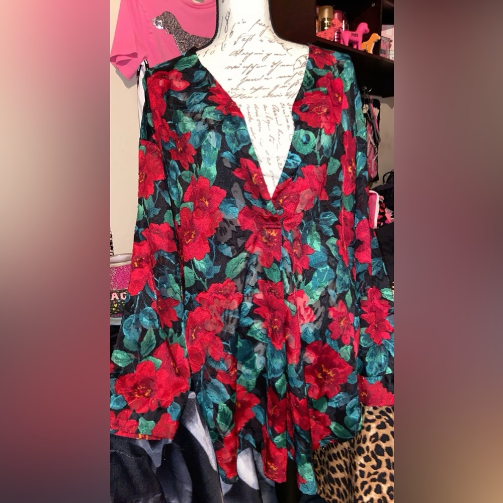 Vintage Gold Tag Victoria Secret Sheer Button Up